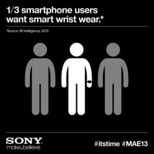 Jeder dritte Smartphone-Nutzer wünscht sich intelligente Technik fürs Handgelenk, Bild: Sony