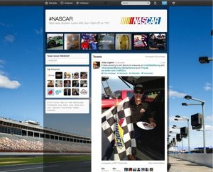 Twitters Hashtag-Seite zum Stichwort NASCAR