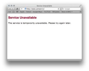 Ustream DDoS-Attacke: Service Unavailable