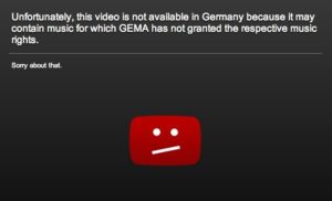 YouTube GEMA-Message